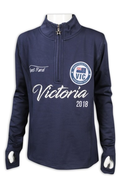 W211 Design Half Chest Zipper Sweatshirt Long Sleeve Collar Finger Male Hole Functional Sweatshirt Manufacturer front view